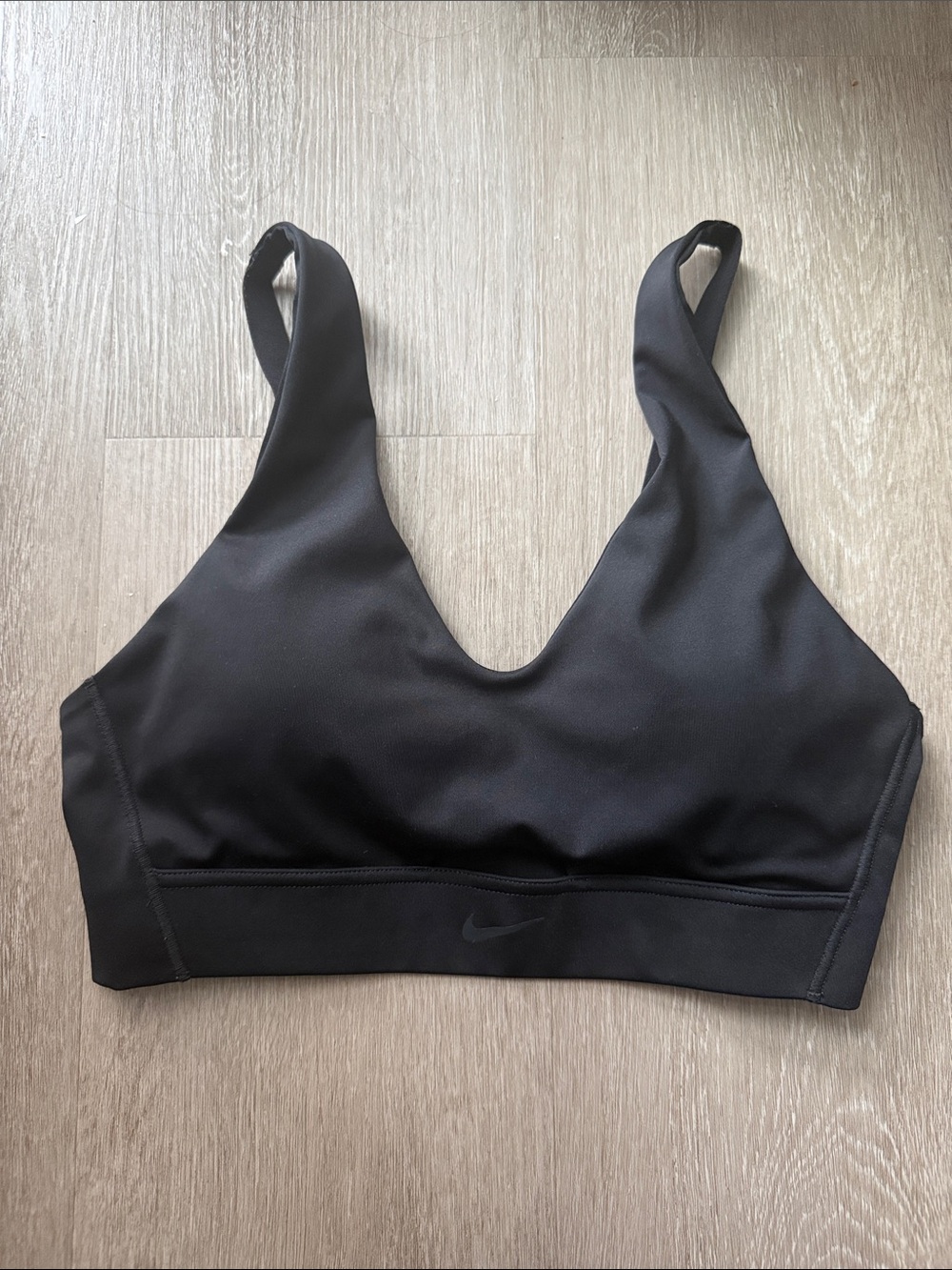 Nike Black V‑Neck Light Support Sports Bra